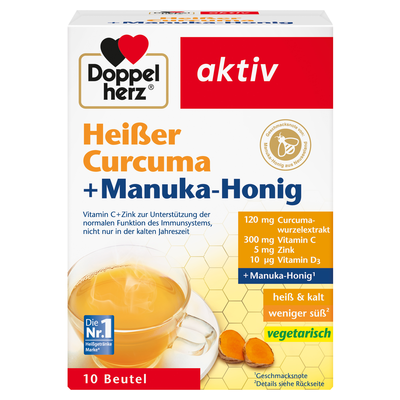 DOPPELHERZ heißer Curcuma+Manuka-Honig Granulat